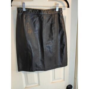 I.O.U Leather Mini Skirt Black Sz. 7 Dance Festival Edgy